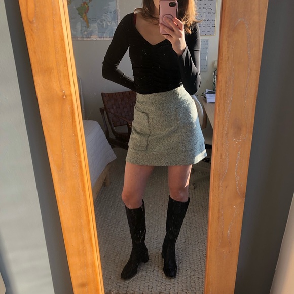 COS green marle A-line mini skirt with big pockets! 4 - Picture 7 of 7